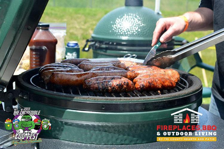 Big Green Egg grill in action