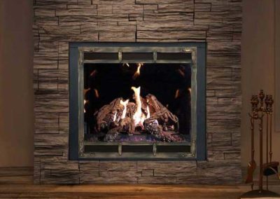 fireplace insert with stone surround